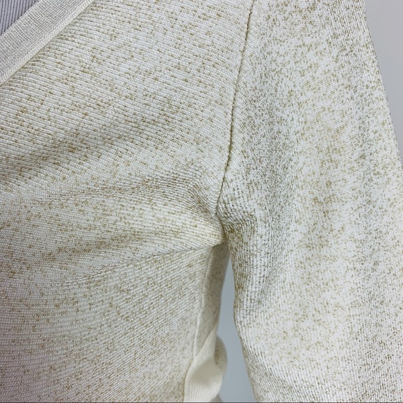 BEBE Cream Metallic Bodycon Mini Dress Small - Picture 4 of 13